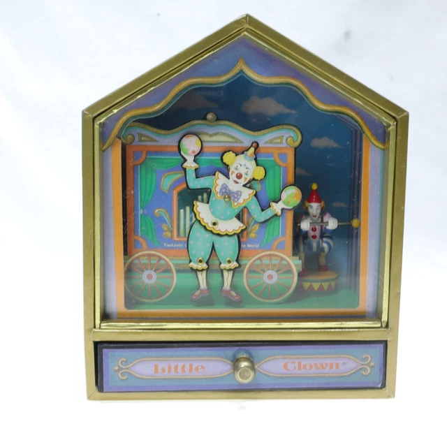 RARE! KOJI MURAI Clown Music Box Dome Circus 80 Days (Working