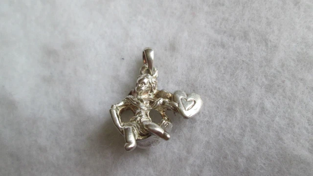 B23 PENDENTIF COEUR Medaille Amour Argent Massif Lot Bijou Ancien Homme Femme EUR 40,00 - FR