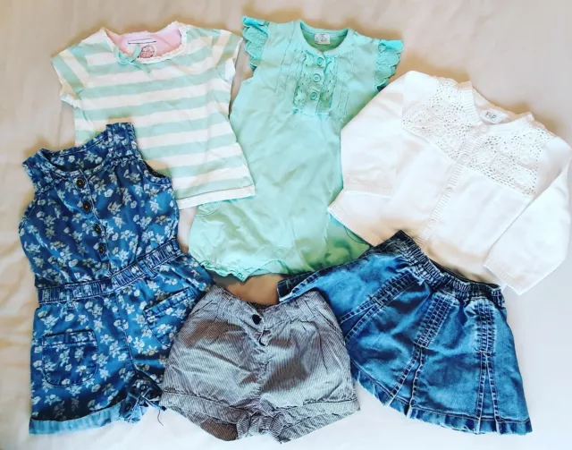 Bundle Baby Girls' Summer Clothes 6-9 Months Next GAP F&F shorts playsuit skirt