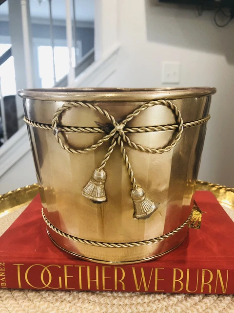 Vintage planter with bow tie tassel