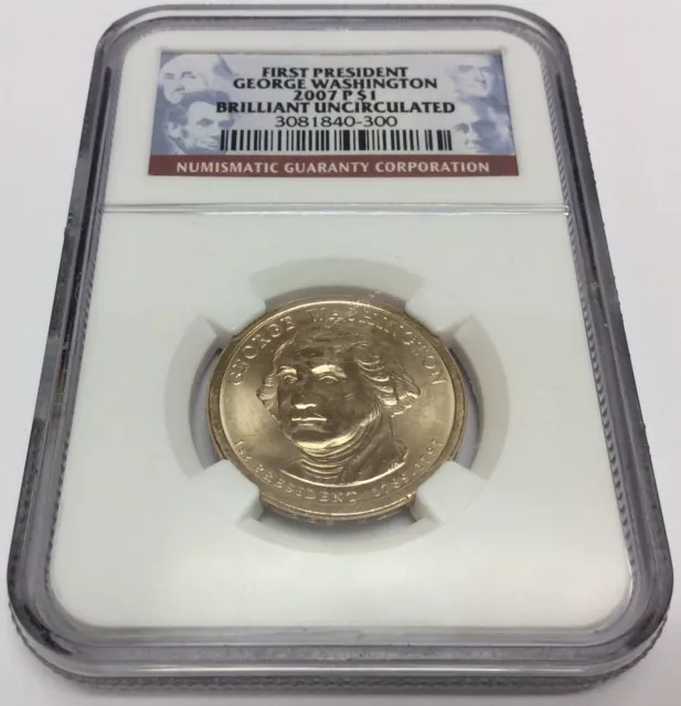 2007 D First President George Washington $1 Coin Graded BU NGC