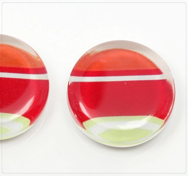 2x Motiv Cabochons Glascabochon zum kleben gestreift 18mm Schmuck DIY Basteln