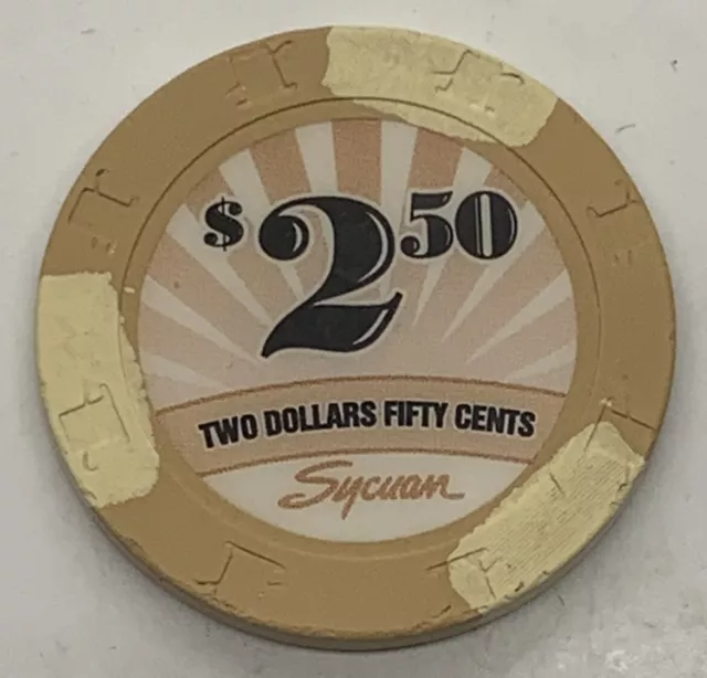 Sycuan Casino El Cajon California $2.50 Chip - Tan Cream H&C