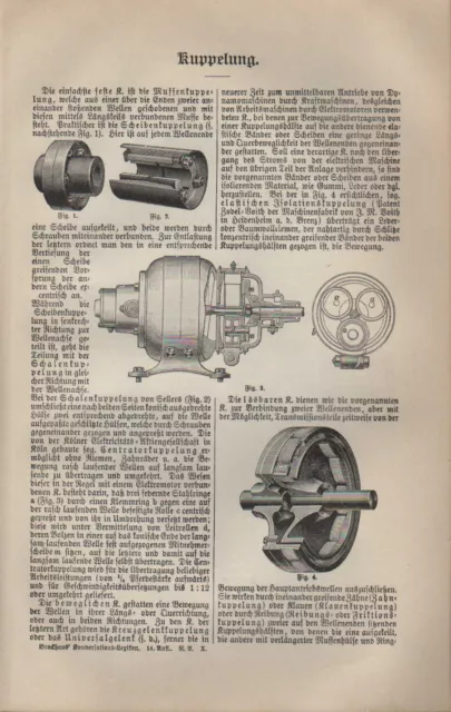 Druck 1902: Kuppelung. Muffenkuppelung Prager Maschinenbau AG
