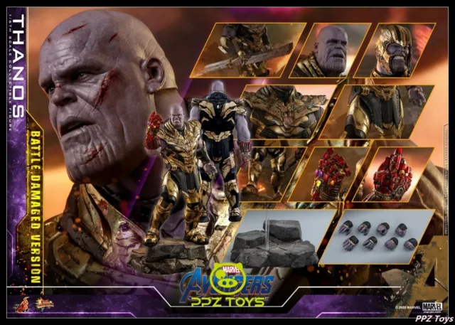 1/6 Hot Toys Marvel Avengers EndGame Thanos Battle Damaged Action Figure MMS564