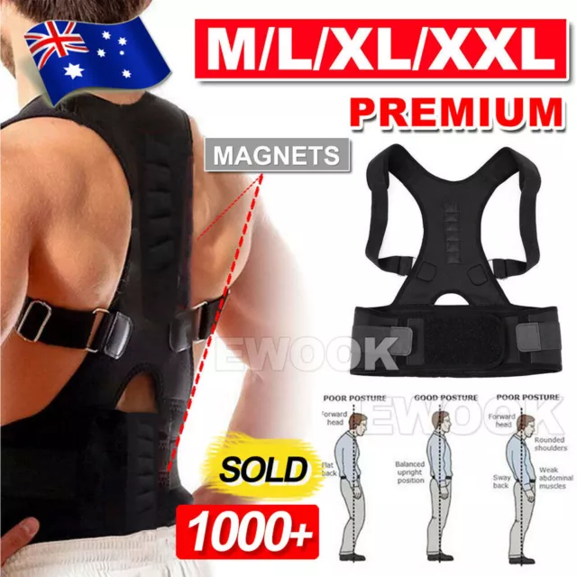 Posture Corrector Clavicle Shoulder Brace Lower Back Support Magnetic Men Women