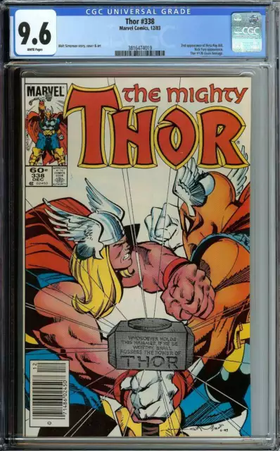 Thor #338 Cgc 9.6 White Pages // Newsstand 2Nd App Beta Ray Bill Marve Id: 39644