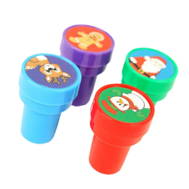 4 Pcs Christmas Snowflake Stamper Self Inking Stamps Toy Holiday Stampers