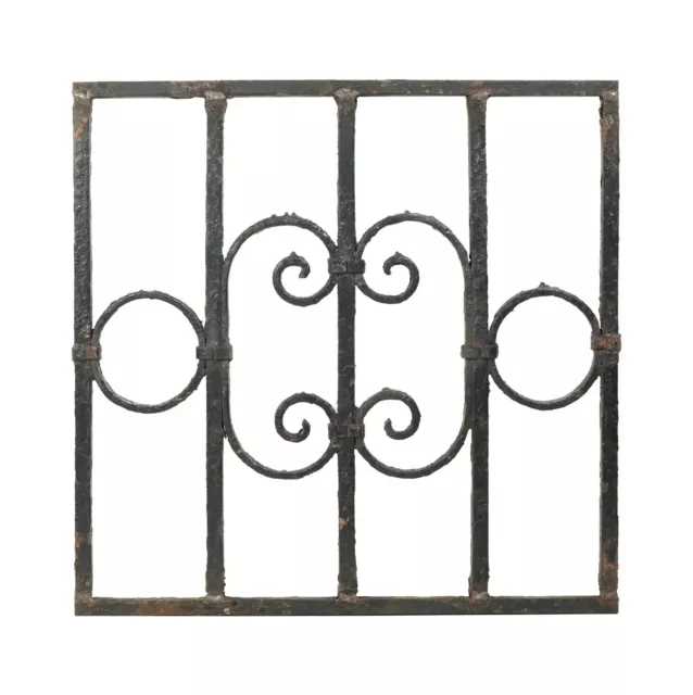 1900s Black Square Wrought Iron Panel