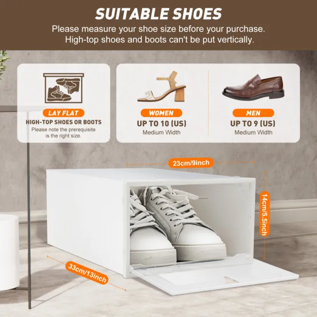 20x Boîtes à Chaussures avec Couvercle Transparent Empilables Boîte de Rangement 3