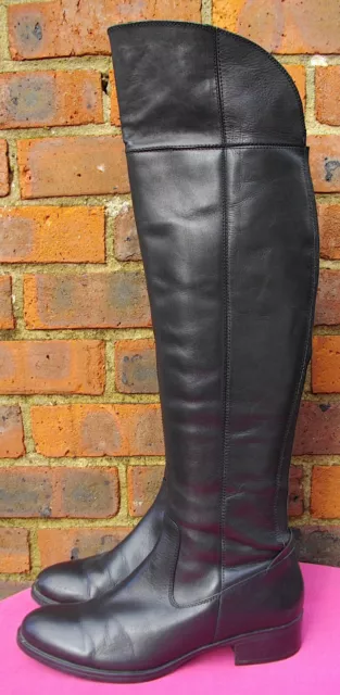 DUNE TEIGEN BLACK REAL LEATHER VERY LONG BOOTS ZIP OVERKNEE Size 38 UK 5 59.99 PicClick UK