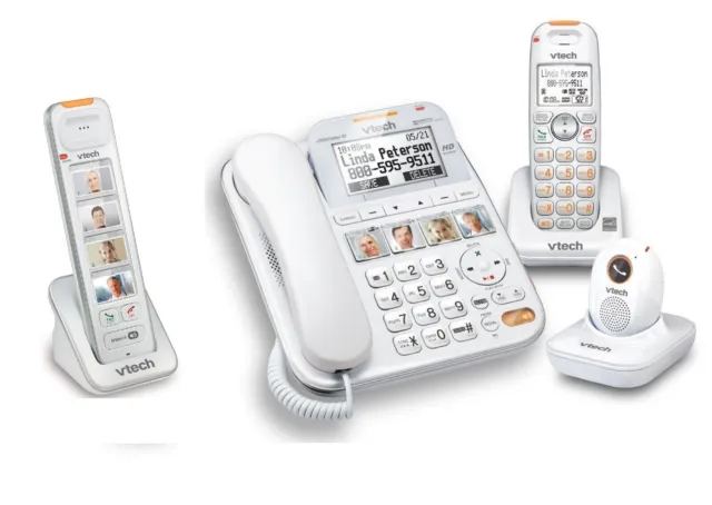 Vtech Careline Plus SN6197 Home Safety Senior Telephone System w SN6307 SN6167