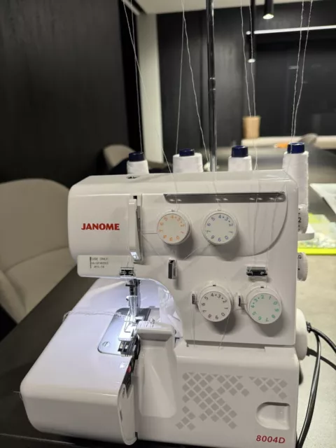 Janome 8004D Overlocker, Serger, Professional Rolled Hem, 4 thread (as New)