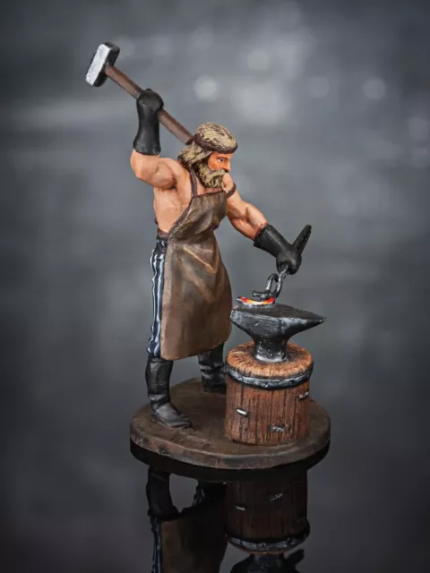 Toy Soldier Blacksmith Collectible Miniature Painted 1/32 scale 70 mm