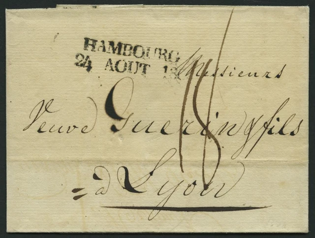 HAMBURG-VORPHILA 1808, HAMBOURG. 4., L2 auf Brief n. Lyon, Pracht