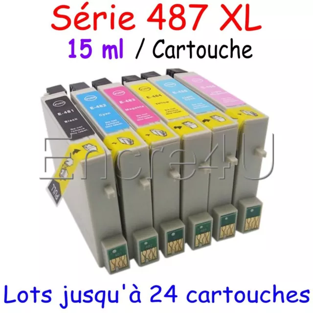 T0487 XL nonOEM Pack de 24 cartouches compatibles imprimantes Epson Stylus Photo