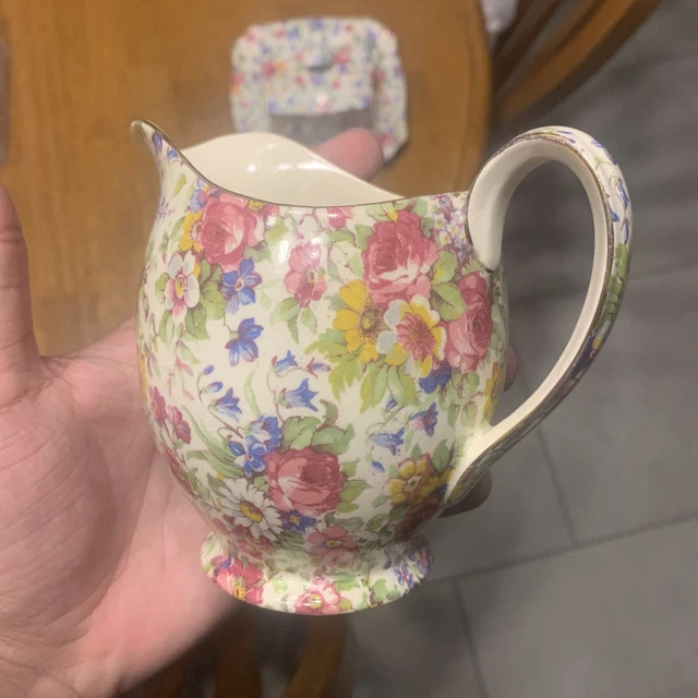 royal winton grimwades summertime pitcher Butter Dish Covered Chintz Old Cottage 3