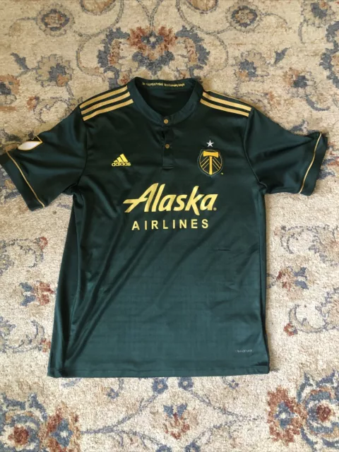 Adidas MLS Portland Timbers 2017-18 Home Replica Soccer Jersey - Size L - EUC