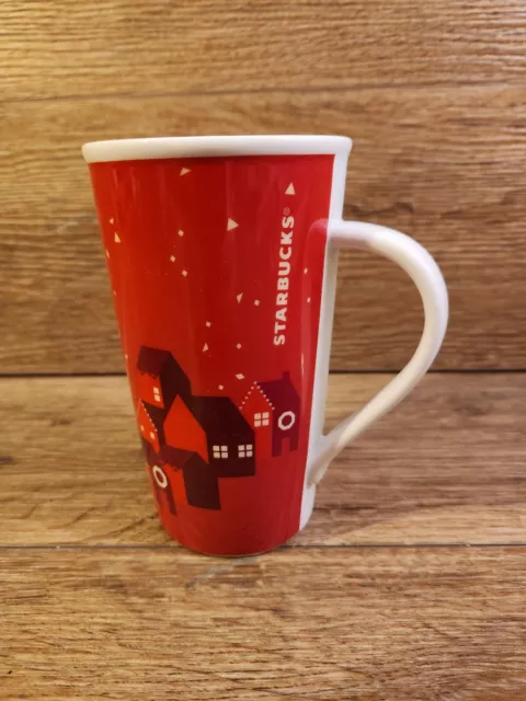 2013 Starbucks Christmas Holiday Tall 16 oz Mug Red Winter Holiday