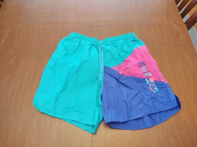 VINTAGE Umbro Shorts Adult Large Purple Pink Nylon Sand Soccer Pockets 90s USA