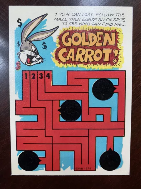 1975 Wonder Bread Bugs Bunny Golden Carrot Puzzle Card