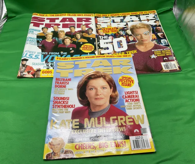 Star Trek The Official Monthly Magazine Vintage/Retro Sci-Fi Bundle x 3 (2001)