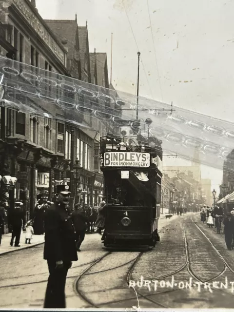 Burton On Trent, Station Street & Tram Staffordshire Rp Pu 1925 2