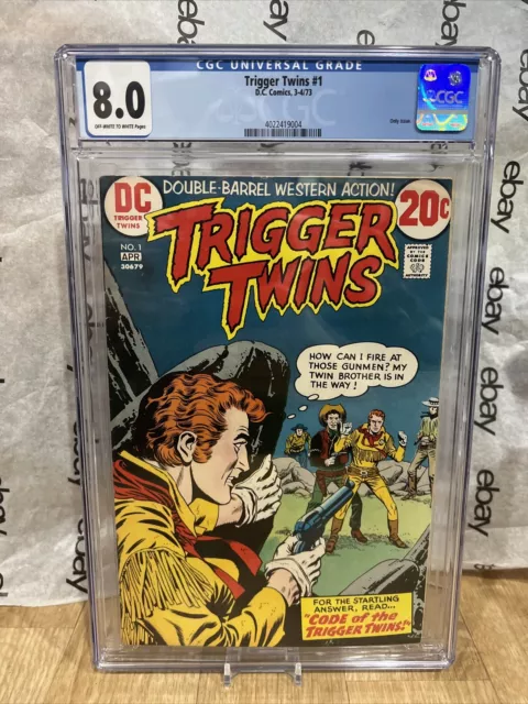 Trigger Twins 1 CGC 8.0 New Slab 1973 DOUBLE BARREL WESTERN ACTION Ow-wp Mint