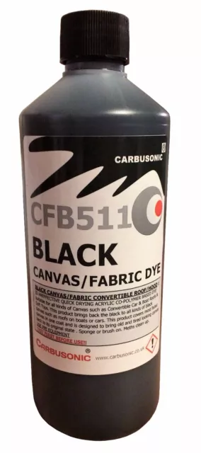 Schwarz Cabrio Dachhaube Canvas Farbstoff / Reviver, stellt Farbe auf Stoffen wieder her