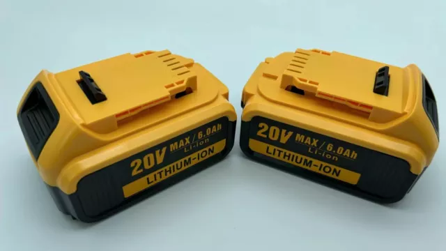 2 Pack 6.0AH for Dewalt 20V 20Volt Max XR Lithium Battery DCB206-2 DCB205 DCB200
