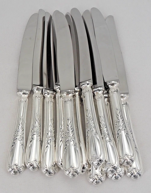 Ercuis modèle Dubarry, du Barry, 12 couteaux de table, métal