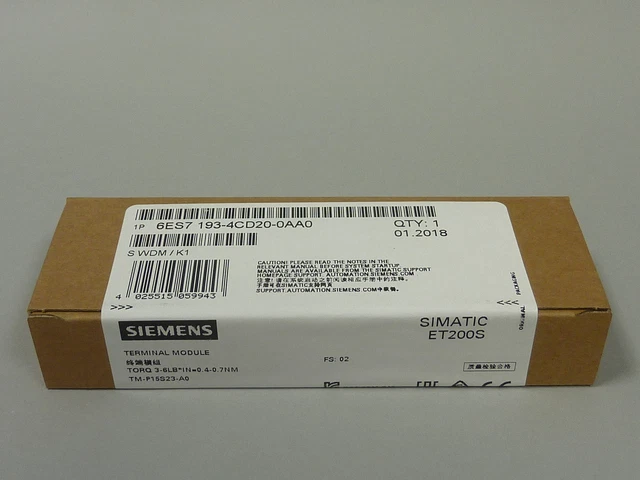 New Siemens 6Es7193-4Cd20-0Aa0  [12 Months Warranty]