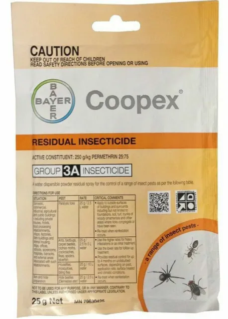 Bayer Coopex Water Soluble Residual Pesticide 25G Permethrin