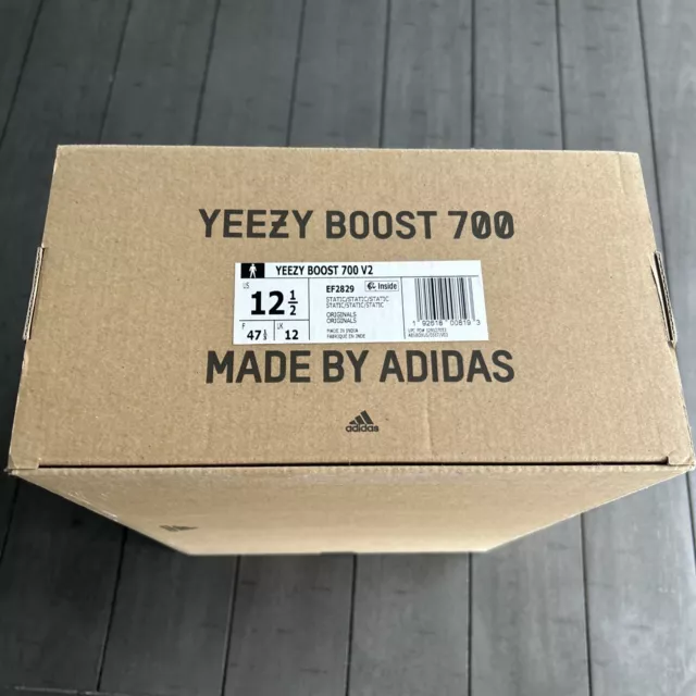 Caja de repuesto estática Yeezy Boost 700 V2 12,5 originales de EE. UU. Kanye West EF2829