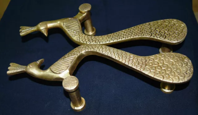 Peacock Shape Door Handle Large Size Brass Victorian Design Cabinet Handle Decor 3
