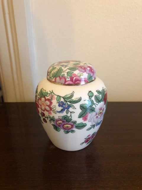 Vintage Crown Staffordshire Thousand Flowers GINGER JAR TEMPLE JAR URN