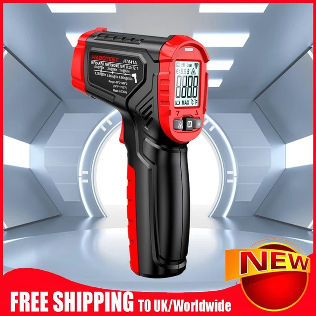 Misuratore Pirometro ABS Tester Temperatura Strumenti Supporto Luce Rossa per Frigorifero