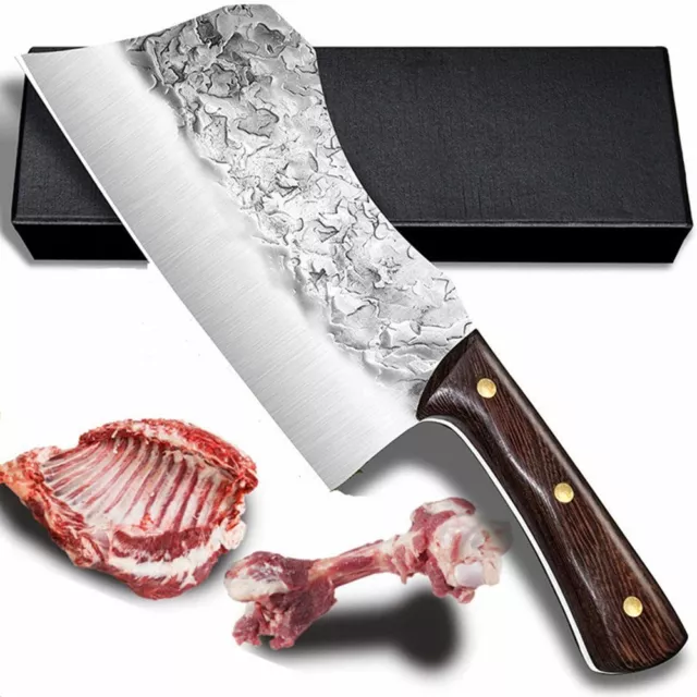 8inch Heavy Duty Bone Cutting Knife Hand forged Meat cleaver Knfie Butcher Knife