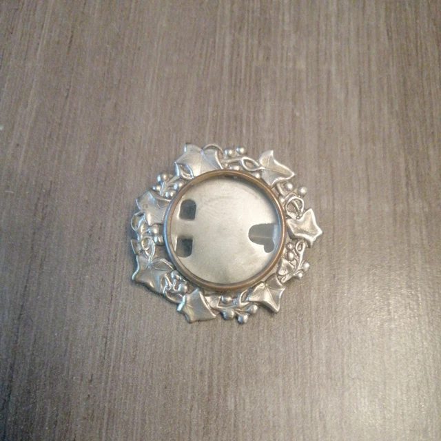 Broche Vintage Porte-photo - Style Art Nouveau Et Art Déco - Bijou Ancien