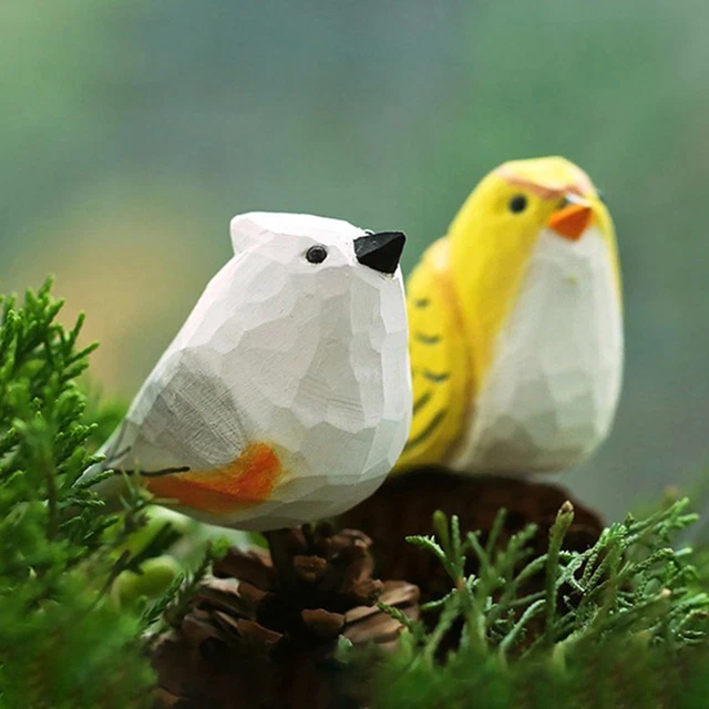 Pájaros de madera con varias secciones moldeadas decorar la artesanía de aves