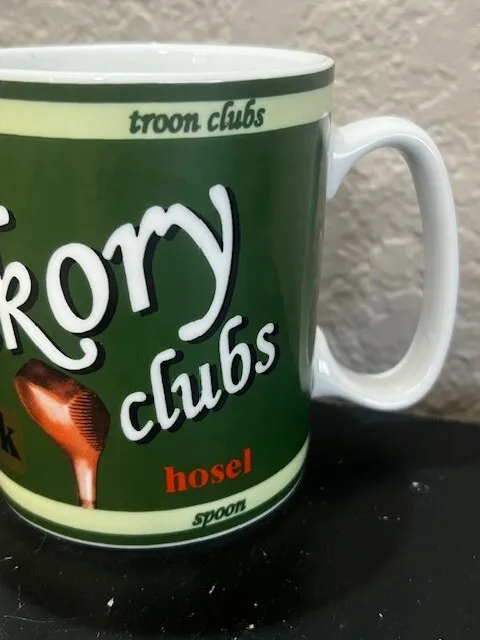 Hickory Clubs Golf Bulger Cleek Niblick Calamity Jane Hosel Mashie Coffee Mug