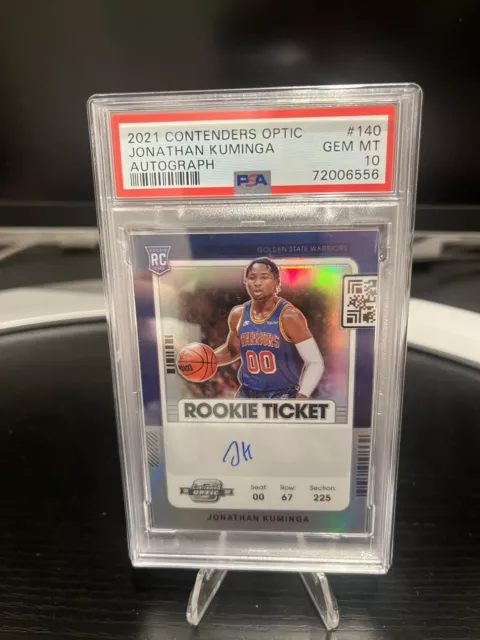 2021 Contenders Optic Jonathan Kuminga Rookie Ticket Auto RC 140 PSA 10