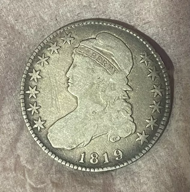 1819 Capped Bust Half Dollar. Toning!