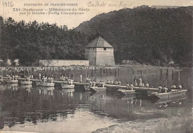 BESANCON - Manoeuvre du Génie sur le Doubs - Forts Chaudanne