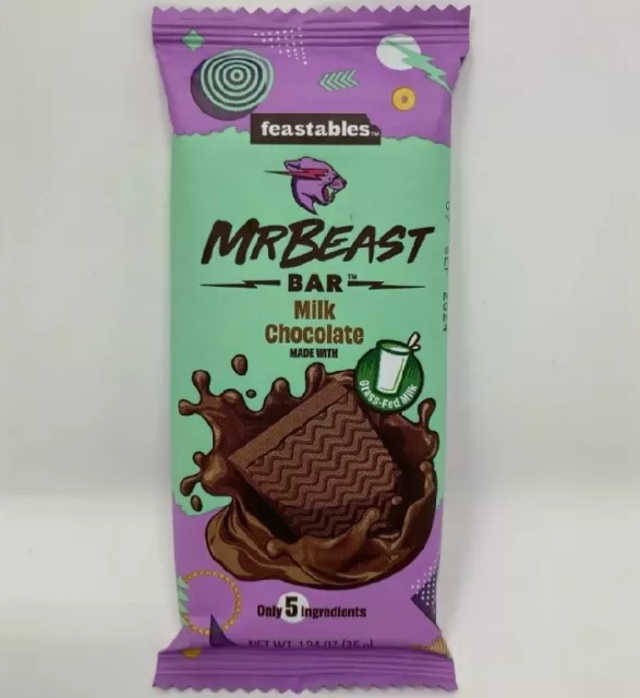 Feastables MrBeast Mini Milk Chocolate Bars - Made with Grass-Fed Milk  Chocolate and Organic Cocoa. Only 5 Ingredients, 24 Count (35g Bars)