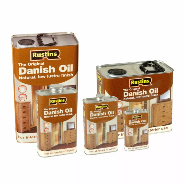 Rustins - Original Danish Oil Wood Finish - CLEAR - 250ML -  500ML - 1L