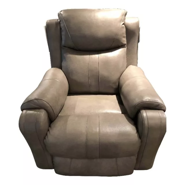 Southern Motion Marvel Swivel Leather Rocker Recliner in Taupe Gray/Cobblestone