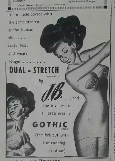 1952 VINTAGE LINGERIE AD FLXEES Profile High GIRDLE and BRA nice Art 111014  $8.63 - PicClick