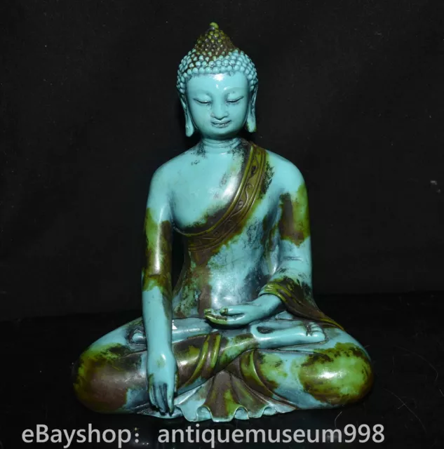 13.6 "ancienne statue du Bouddha Shakyamuni, Bouddha Turquoise de Chine