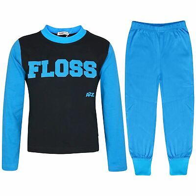 Kids Girls Boys Pyjamas Floss A2Z Blue Fashion Night Loungewear PJS Outfit Sets